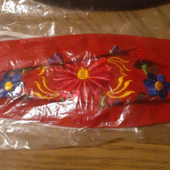Floral Mexican Embroidered Face Mask - Picture 3 of 4
